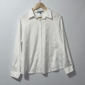 Foxcraft white button down shirt women’s size 16P